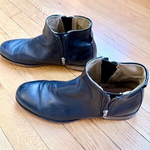 Aldo Black Leather Chukka Boots with Side Zips